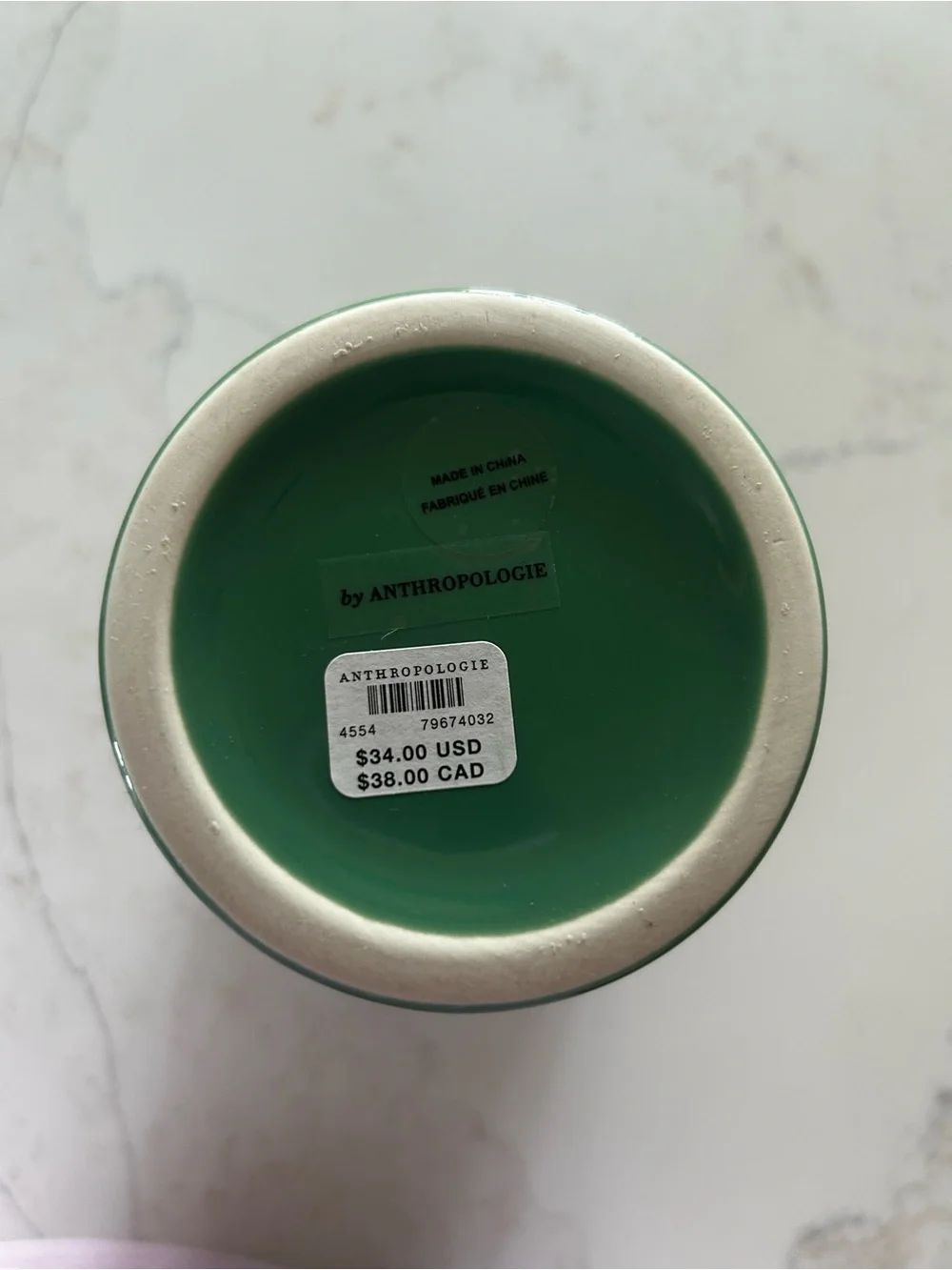 NWT Anthropologie Pink and Green Floral Vase - Home Accents